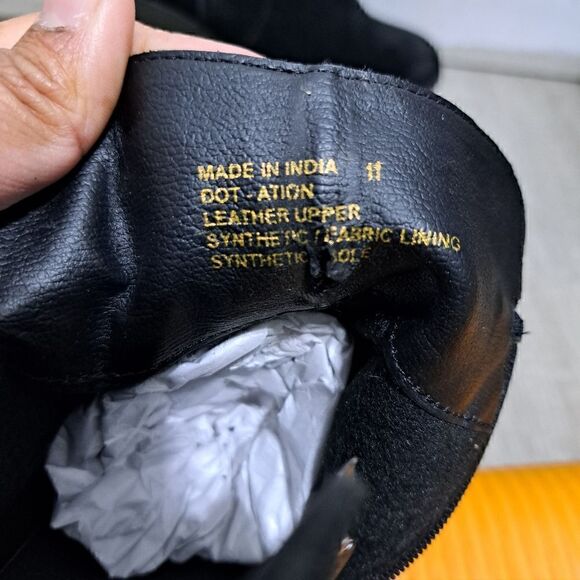 Kenneth Cole Reaction Dot-Ation Leather Suede Wedge Ankle Bootie Sz 11 Black - Picture 9 of 16